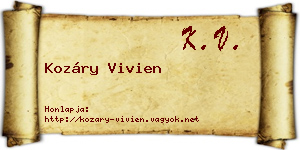Kozáry Vivien névjegykártya